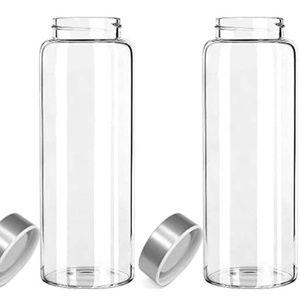 Millan Collection 2 Pack - 32 oz Glass Water Bottle w/ Sleeve
